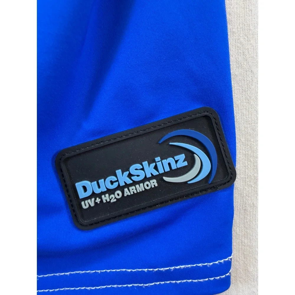 Sun Protection Zone Rash Guard Womens XL Blue DuckSkinz Full Zip Long Sleeve UV